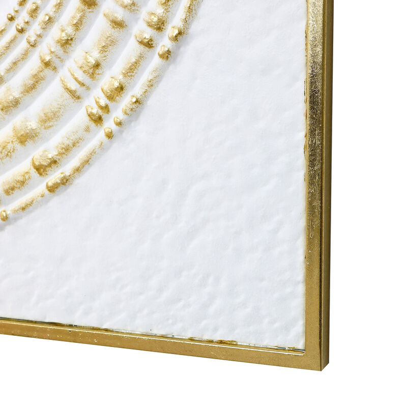 31.5" Modern Radiant Gold Metal Square Wall Art Decor image number 7