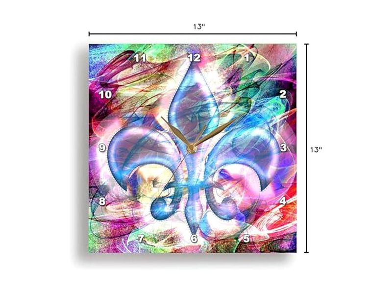 Fleur Lis Abstract Surreal Wall Clock 13 Inch Silent Home Decor image number 2