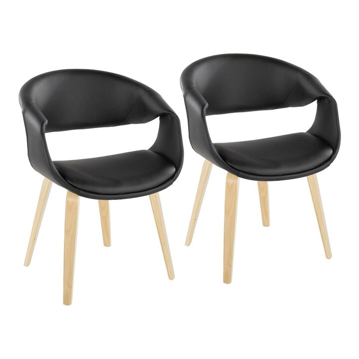 LumiSource Curvo Upholstered Chair - Set of 2