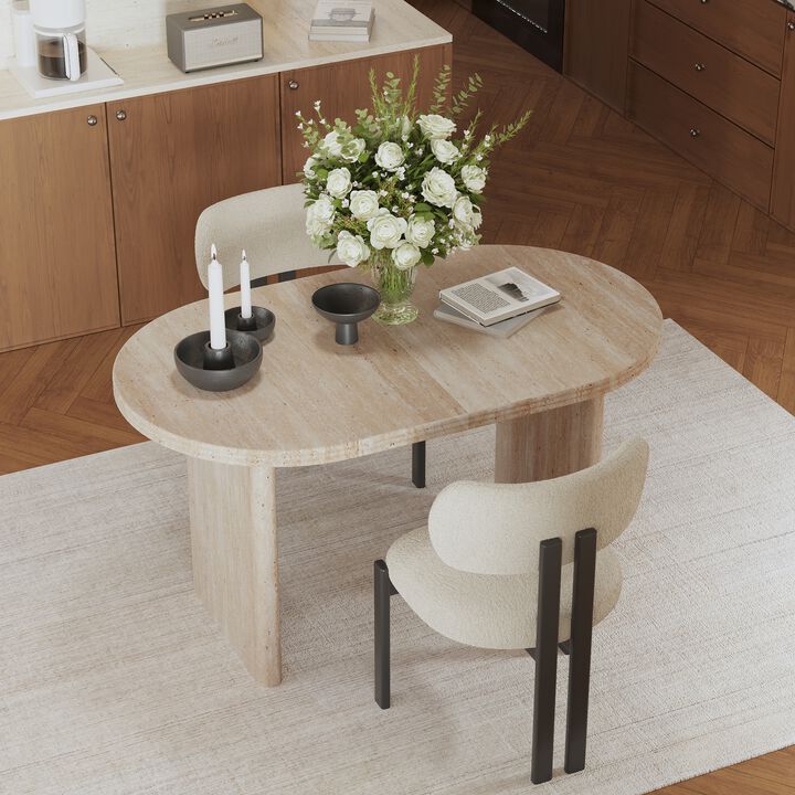 55.12"-70.87"Modern Extendable Dining Table with removable extension leaves,Mid-century modern style home table
