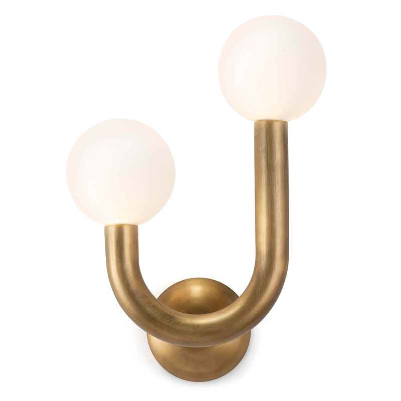 Happy Sconce Left Side in Natural Brass