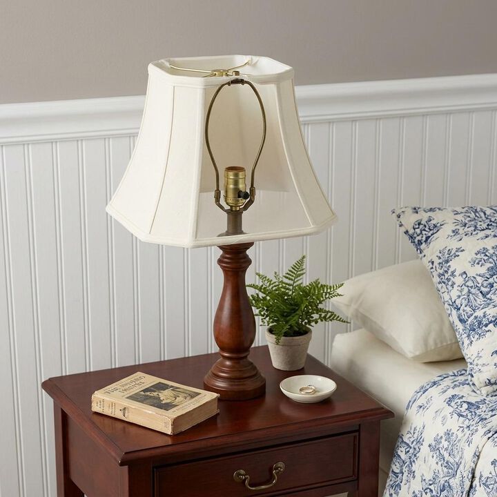 HomeRoots White Monay Shantung Silk Square Lamp Shade