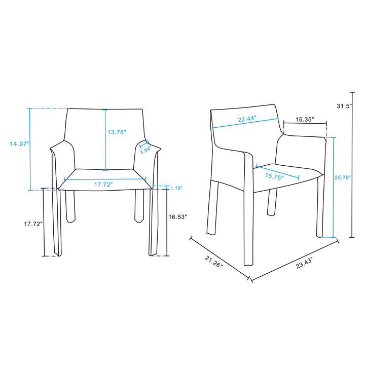 Paris Burnt Orange Dining Arm Chairs (Set of 2)