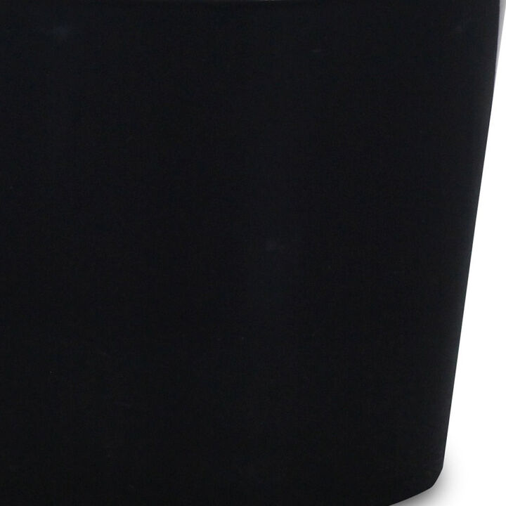 HomeRoots 6" Black Recycled Plastic Indoor Outdoor Round Pot Planter