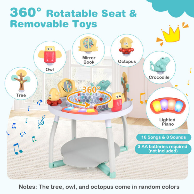 5-in-1 Interactive Baby Activity Center Bounce Seat with Detachable Toys image number 8