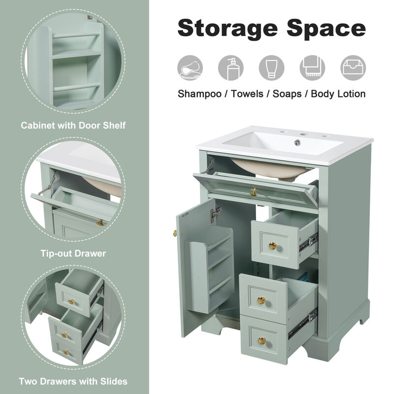 ELEMENT ACE Compact Modern Bathroom Vanity with Ample Storage and Durable Construction image number 9