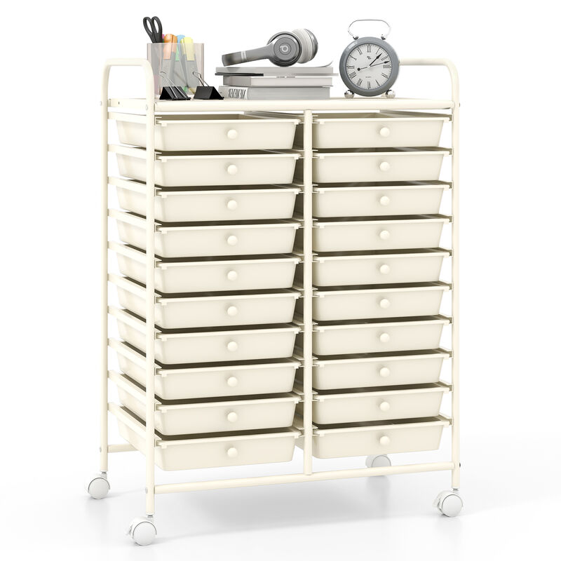 20-Drawer Rolling Utility Cart &ndash; Ideal Studio Storage Solution