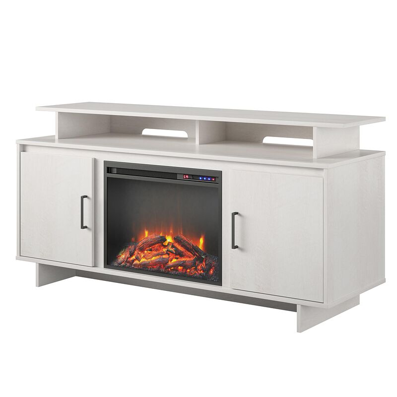 Merritt Avenue Electric Fireplace TV Console with Storage Cabinets for TVs up to 74"