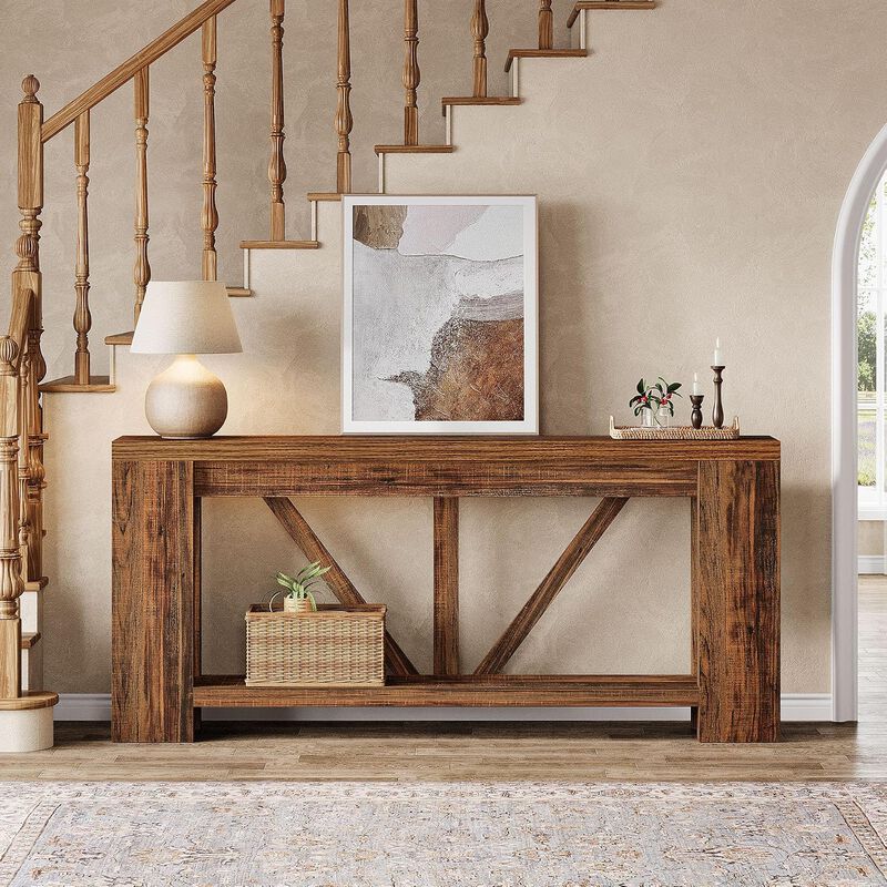 Tribesigns Farmhouse 2-Tier Console Table image number 7