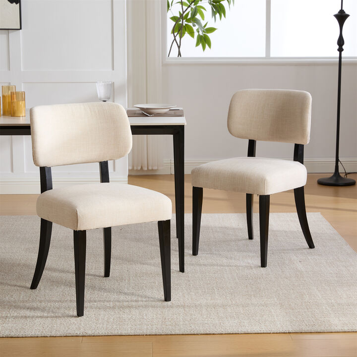 2 Pcs Modern Rubber Wood Soft Padded Kitchen Chairs, Comfortable Side Chair Dining Chairs