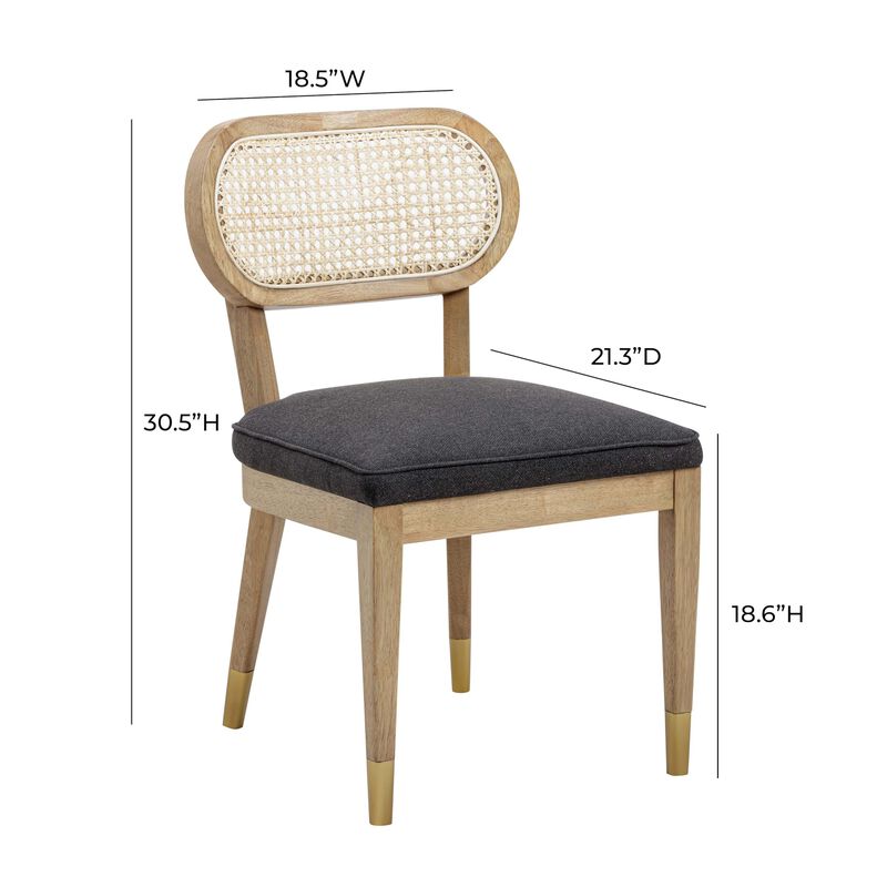 Casafoyer Cosette Black Performance Linen Dining Chair image number 2