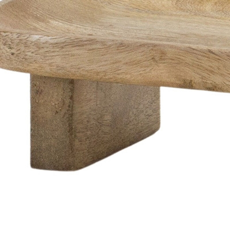 HomeRoots Set of Two Natural Solid Wood Riser Trinket Tray image number 3