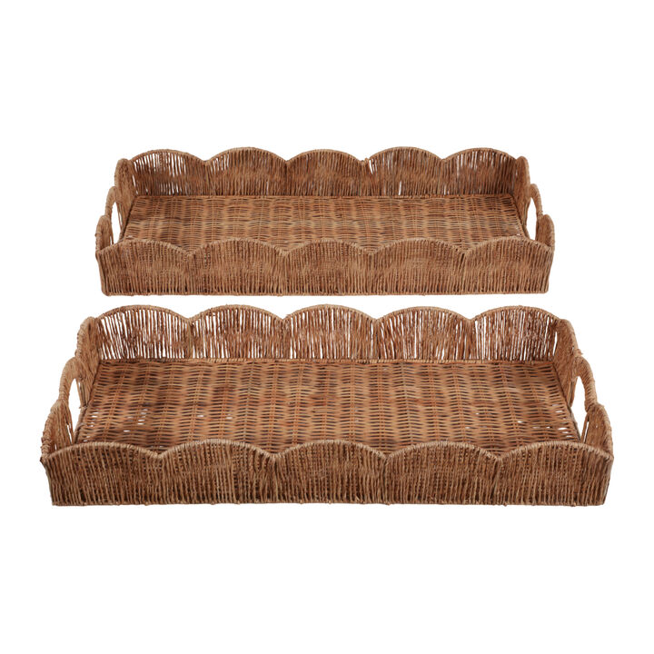 S/2 Petal Shape Rect. Trays