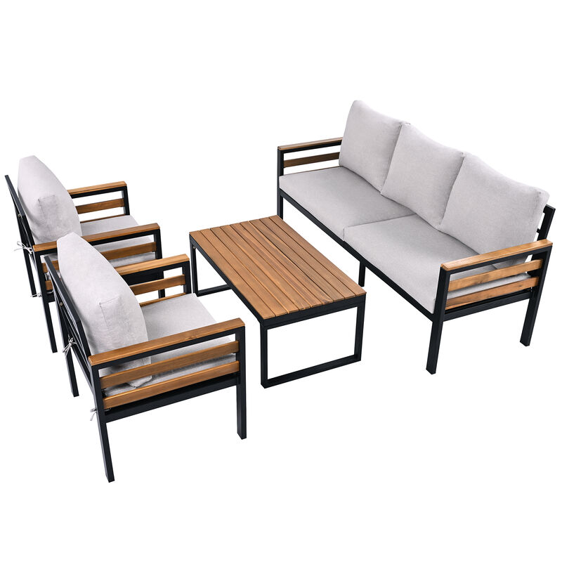 Merax Outdoor Patio Conversation Set Sofa Set for 5 People image number 6