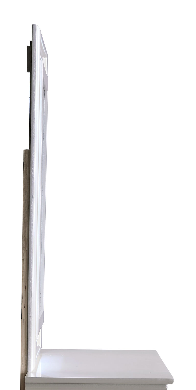 Verona 38 in. W x 38 in. H Square Wood Frame Pearl White Dresser MIrror