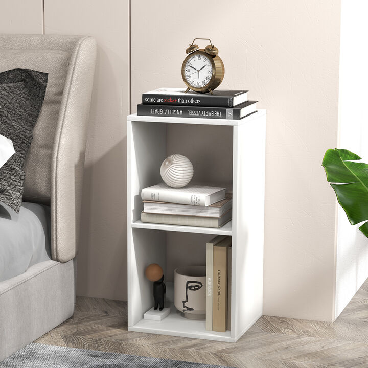 2 Cube Bookshelf with Back Guardrail for Living Room Bedroom