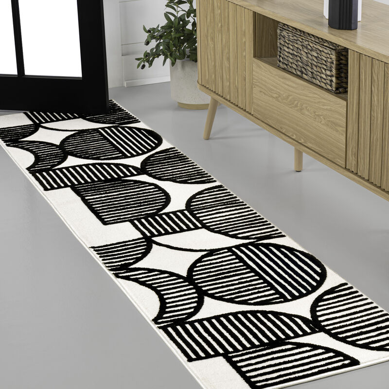 Nordby Geometric Arch Scandi Striped Area Rug