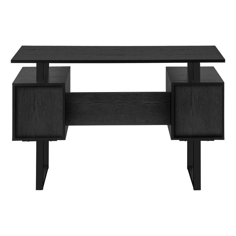 Monarch Specialties I 7606 Computer Desk, Home Office, Laptop, Storage, 48"L, Work, Metal, Laminate, Black, Contemporary, Modern