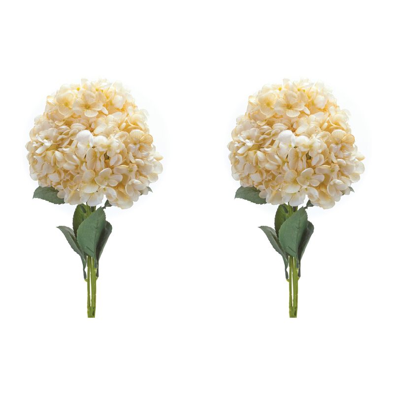 Hydrangea Artificial Flower Bush for Lush Home Décor and Floral Arrangements (Set of 2)