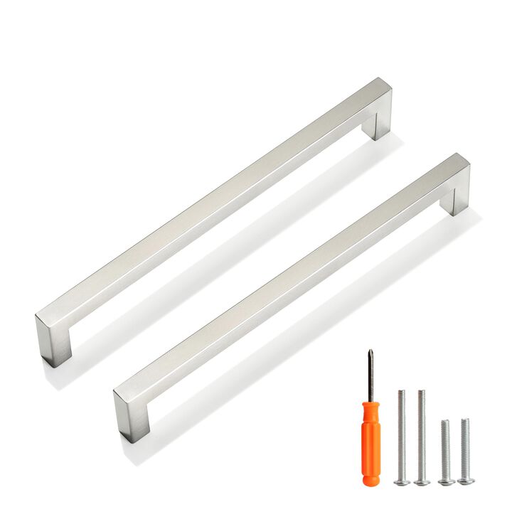 Redunest Cabinet Pulls Brushed Nickel Cabinet Handles Square Drawer Pulls, 50 Pack 8-4/5 Inch Stainless Steel Kitchen Door Cupbo