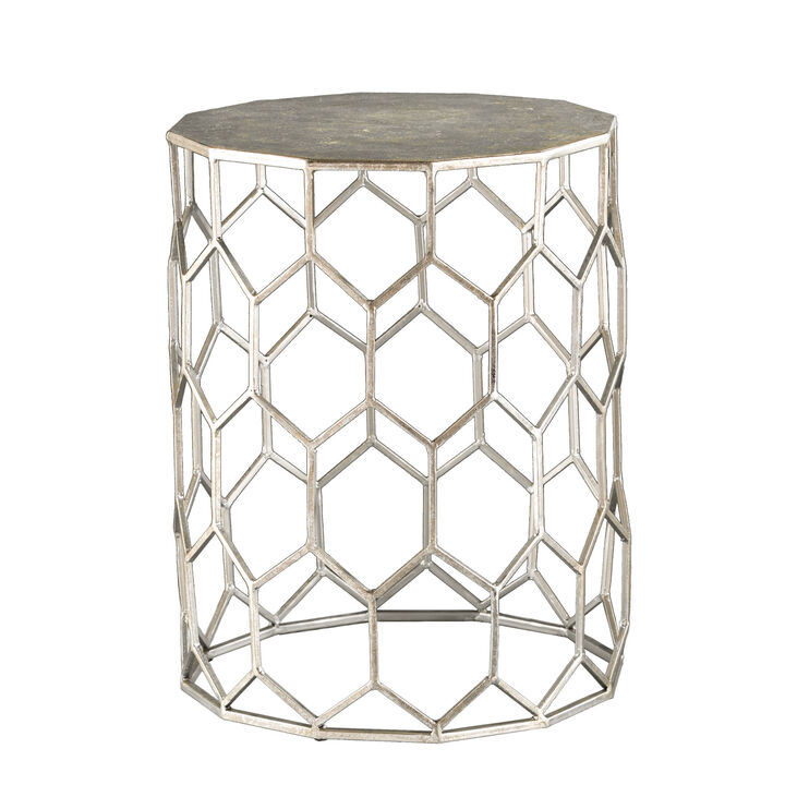 Honeycomb Hexagonal End Table with Sturdy Base, Perfect for Living Room or Bedroom