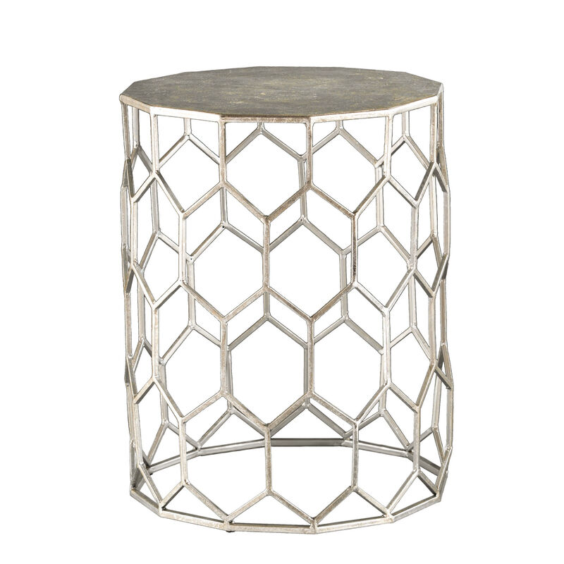 Honeycomb Hexagonal End Table with Sturdy Base, Perfect for Living Room or Bedroom