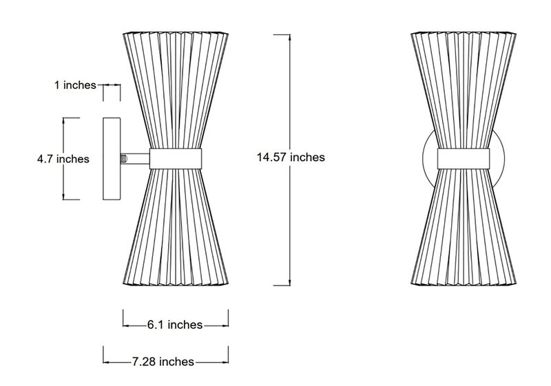 Beacon Lighting Amore 2-Light Wall Sconce with Linen Shades Modern Wall Lighting Fixture image number 7