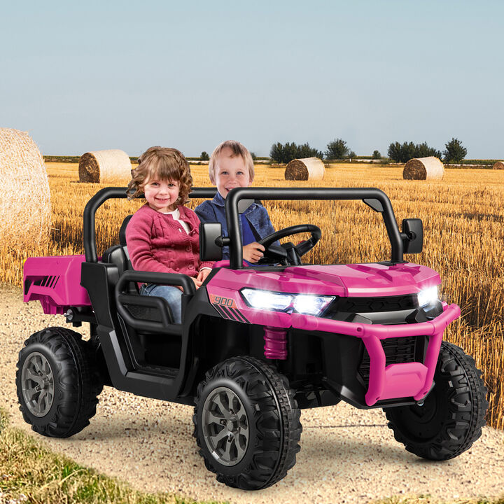 Kids 24V Electric Ride On Car with Dump Bed and Remote Control