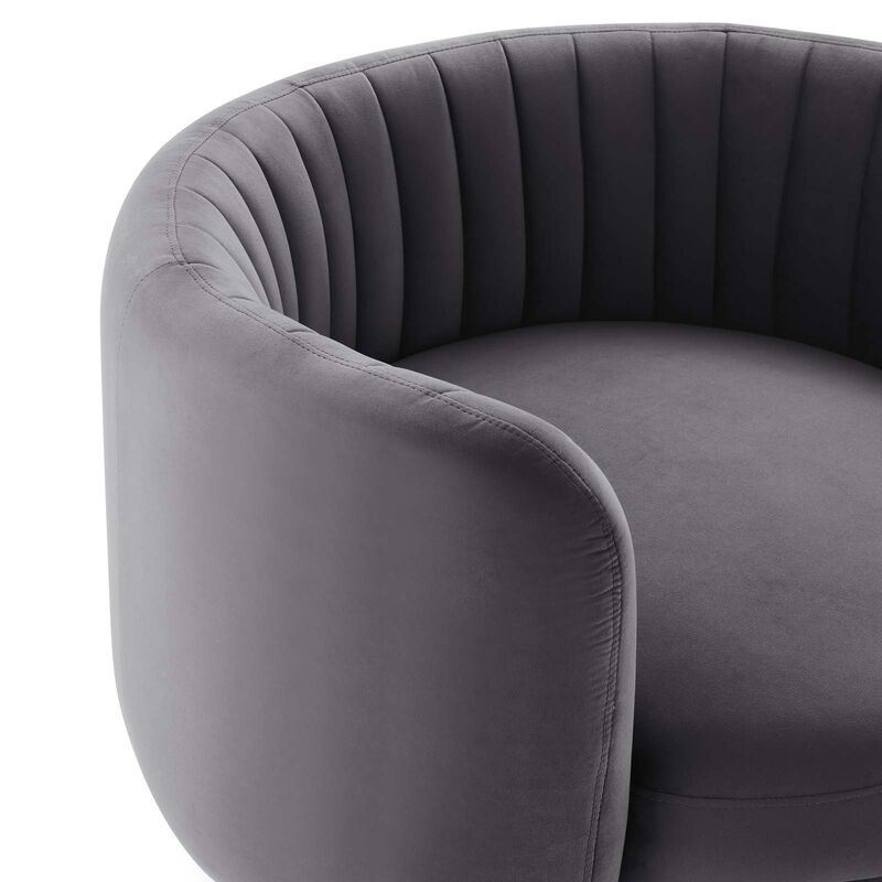 Embrace Tufted Performance Velvet Swivel Chair