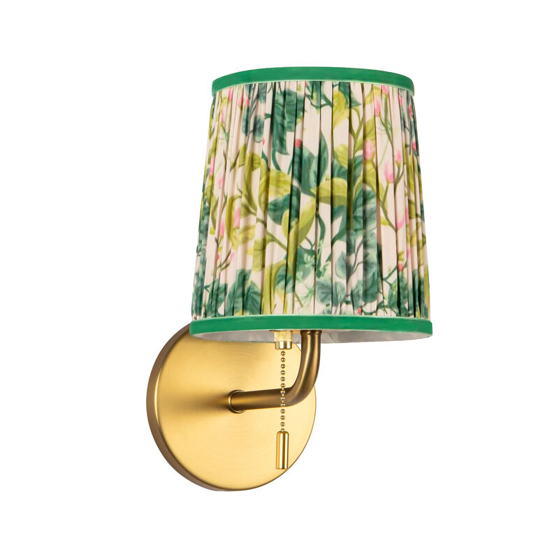 Scout 10-in Damp-Rated Wall/Vanity Light with Patterned Pleated Linen Shade image number 2