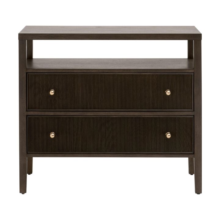 Highland Open Shelf 2-Drawer Nightstand