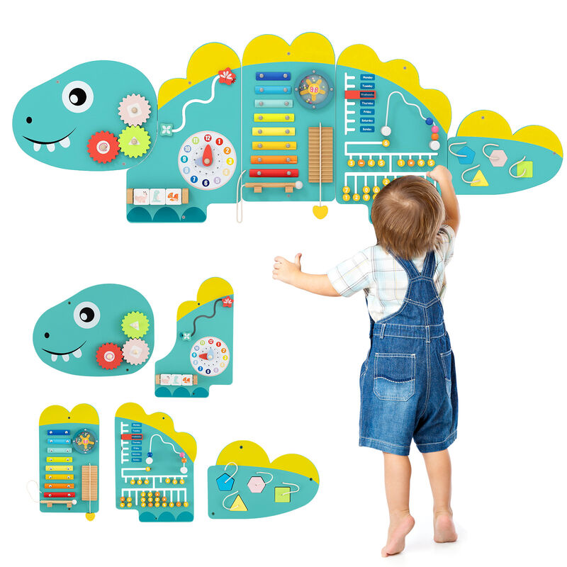 Dinosaur Busy Board 11-in-1 Activity Wall Panels for Education & Early Development image number 7