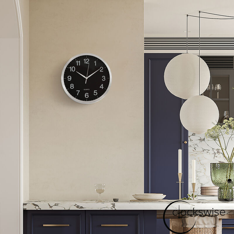 Clockswise 14-in Round Quartz Wall Clock Non-Ticking