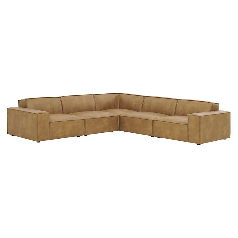 Restore 5-Piece Vegan Leather Modular L-Shaped Sofa image number 0