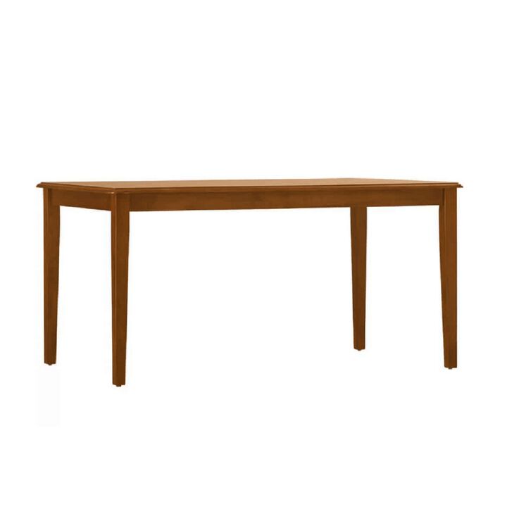 Nova 60 Inch Rectangular Dining Table, Tapered Legs, Rich Walnut Brown
