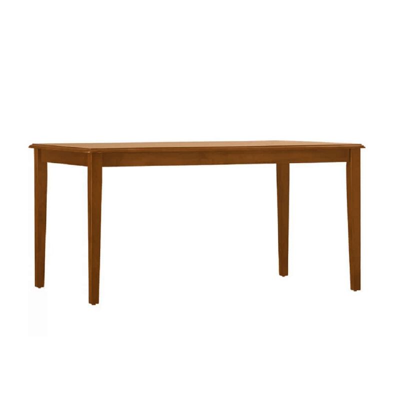Nova 60 Inch Rectangular Dining Table, Tapered Legs, Rich Walnut Brown
