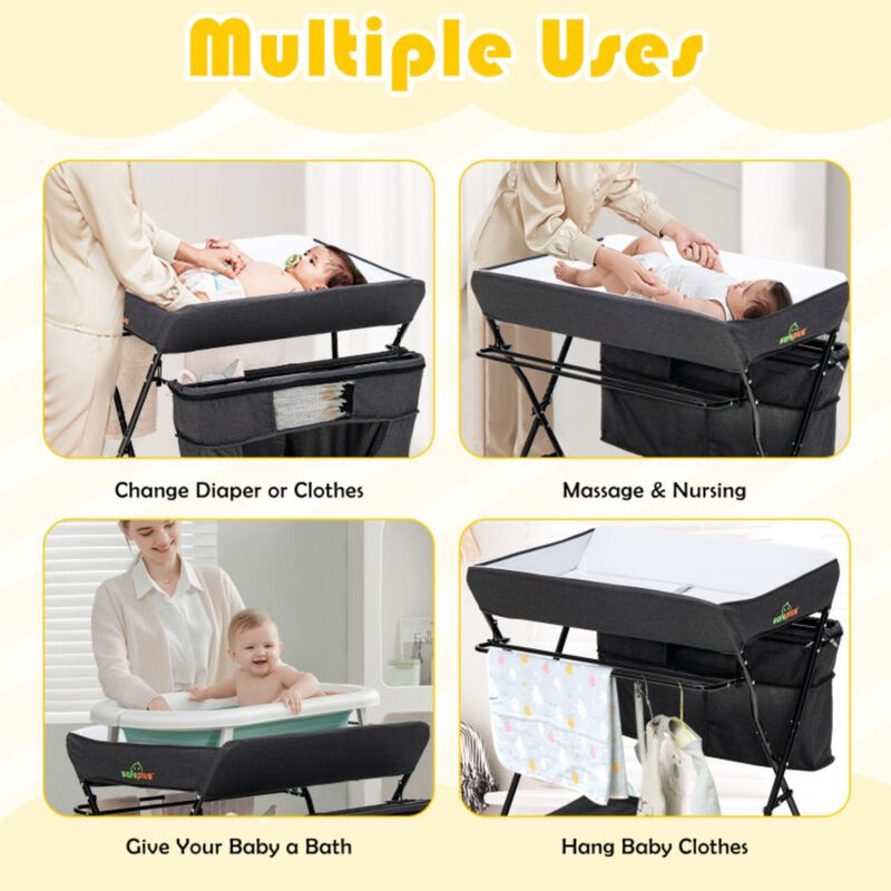 Portable Adjustable Height Newborn Nursery Organizer  with wheel