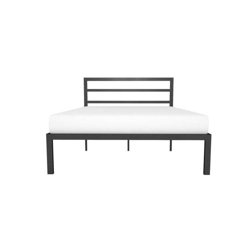 Hivvago Queen Black Metal Platform Bed Frame with Headboard Included