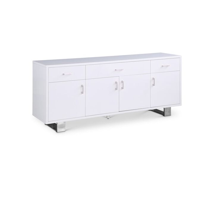 Meridian Furniture Excel White Lacquer Sideboard/Buffet