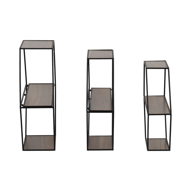 Metal/Wd Hex Wall Shelf S/3 image number 2