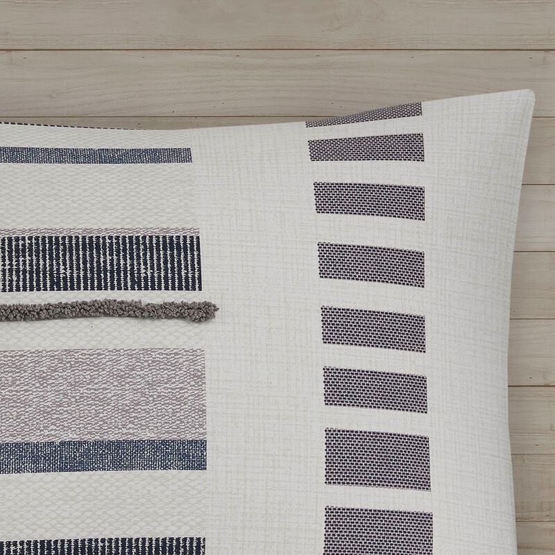 Gracie Mills Oconnor 3 Piece Boho Cotton Printed Duvet Cover Set with Trims