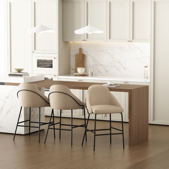 Gracie Counter Stools in Tan and Black (Set of 3)