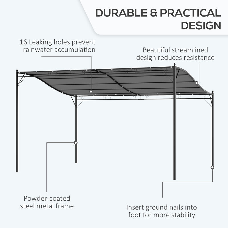 Outsunny 10' x 10' Steel Outdoor Pergola Gazebo, Patio Canopy with Weather-Resistant Fabric and Drainage Holes for Backyard, Pool, Deck, Garden, Cream White