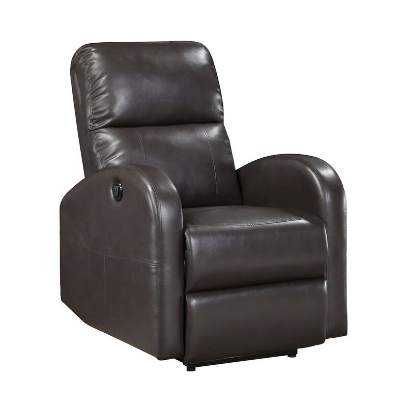 Lexicon Wiley Faux Leather Power Reclining Chair in Brown