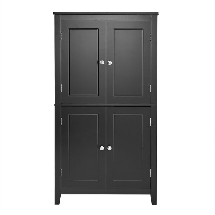 Whisen Elegant Bathroom Floor Storage Cabinet, Freestanding Cabinet with 4 Doors and Adjustable Shelf