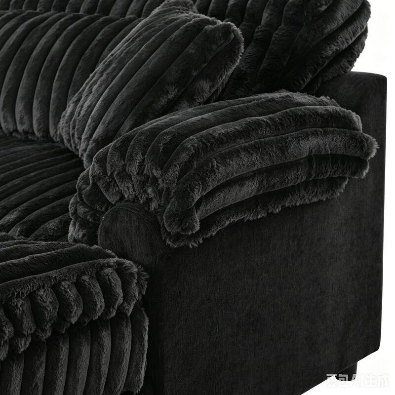 Whisen 62" Accent Chair with 2 Pillows, Faux Fur, Living Room image number 6