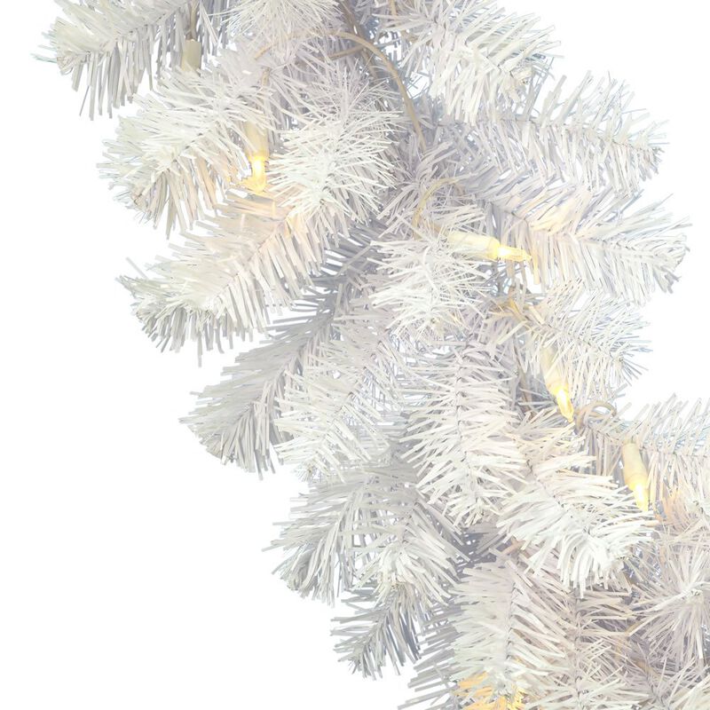 Vickerman 9' Crystal White Spruce Artificial Christmas Garland - Unlit - Faux Spruce Christmas Garland - Seasonal Indoor Home Decor - Reliable and Durable image number 1