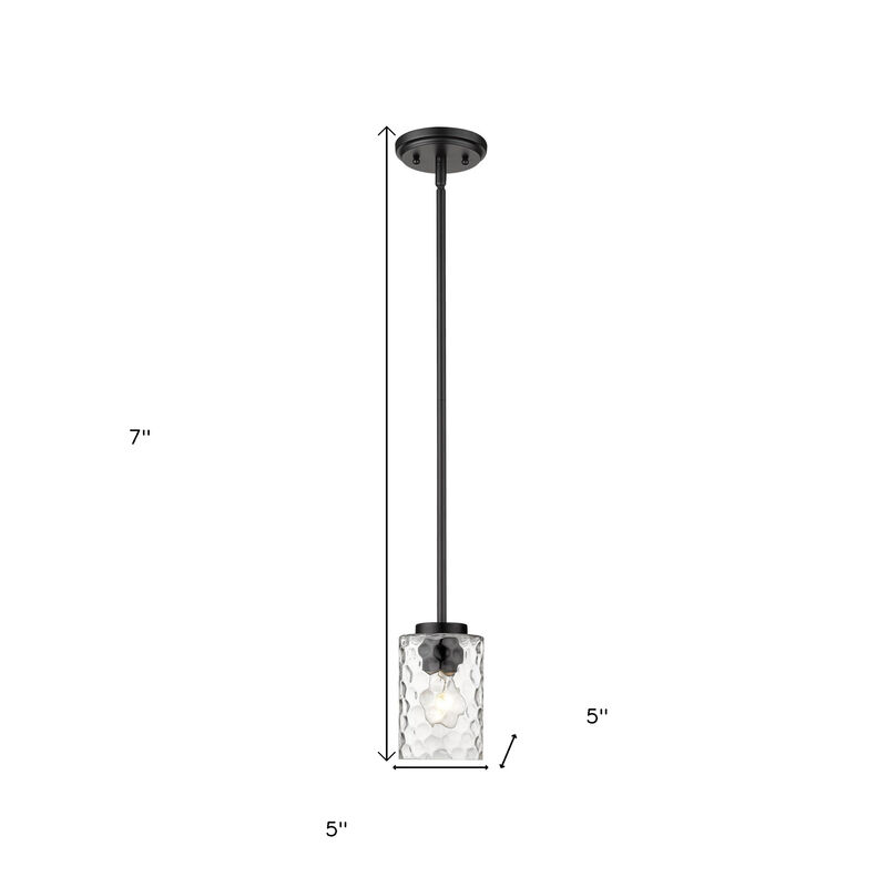 Hivvago Black Metal and Glass Mini Pendant Hanging Light