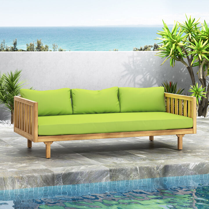 Merax Outdoor Wood Frame 3 Seats Sofa