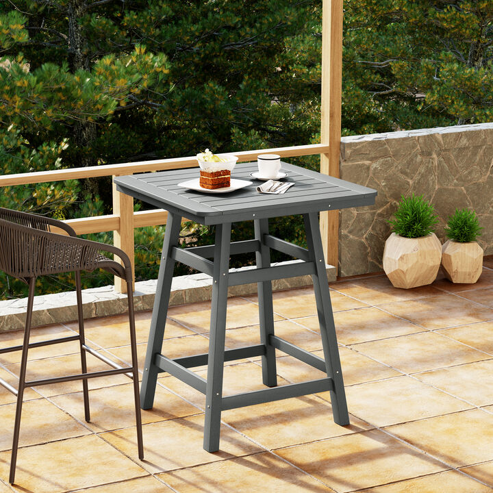WestinTrends Square Outdoor Patio Counter High Bistro Bar Table With Umbrella Hole
